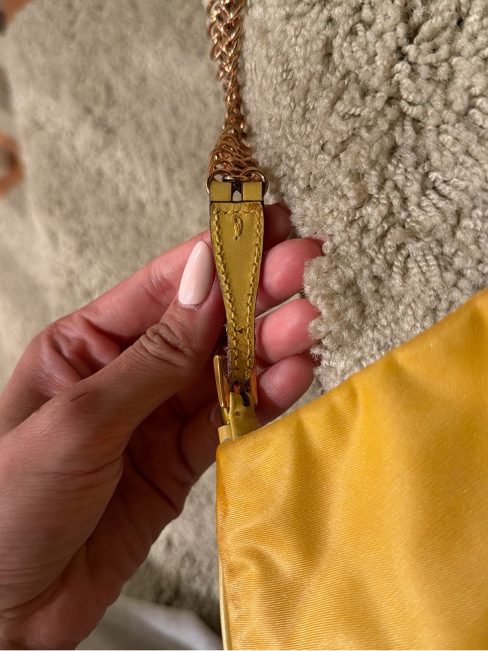 Prada Mustard Yellow Chain-Handle Shoulder Bag - Picture 8 of 12